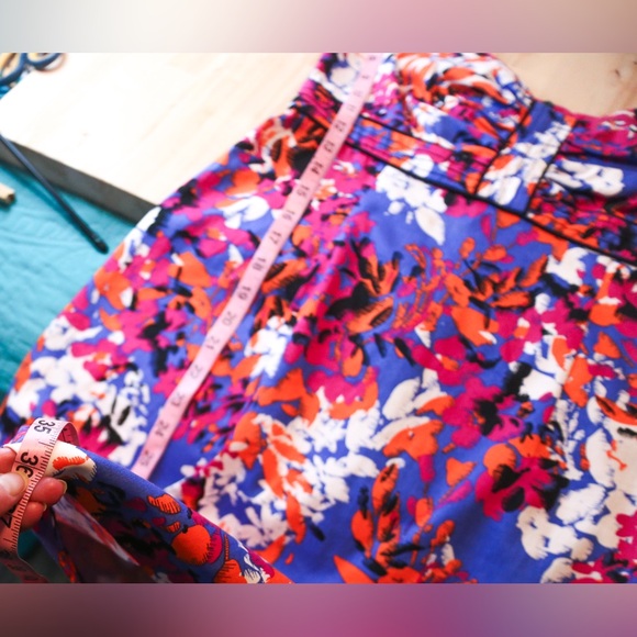 Donna Ricco New York Floral Fit & Flare Dress | Size 8 | Pink Blue Orange - Picture 11 of 14
